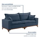 Sofá 4 Lugares Com Almofadas Nápoles  Linho/azul Petroleo