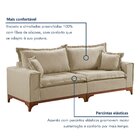 Sofá 4 Lugares Com Almofadas Nápoles  Linho/bege