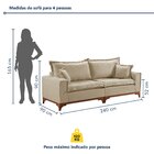 Sofá 4 Lugares Com Almofadas Nápoles  Linho/bege