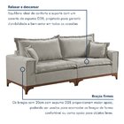 Sofá 4 Lugares Com Almofadas Nápoles  Linho/cinza Claro