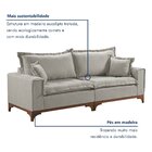 Sofá 4 Lugares Com Almofadas Nápoles  Linho/cinza Claro