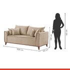 Sofá 4 Lugares Com Almofadas Porto  Linho/bege