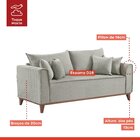 Sofá 4 Lugares Com Almofadas Porto  Linho/cinza Claro