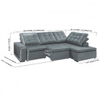 Sofá 4 Lugares Com Chaise 265cm Veneza Estofados Buriti