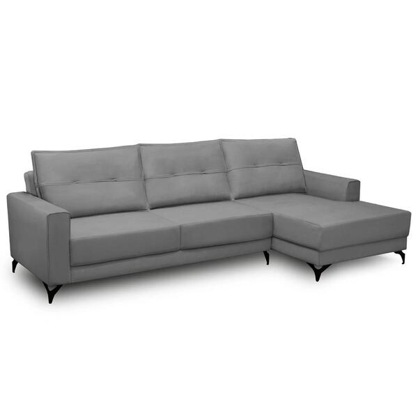 Sofá 4 Lugares Com Chaise Direito 265cm Soreh F05 Veludo Prat