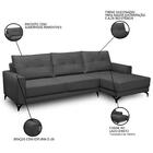 Sofá 4 Lugares Com Chaise Direito 285cm Soreh F05 Veludo Graf