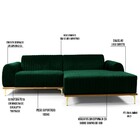 Sofá 4 Lugares Com Chaise Direito Para Sala Molino 265 Cm D02