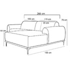 Sofá 4 Lugares Com Chaise Direito Para Sala Molino 265 Cm D02
