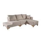 Sofá 4 Lugares Com Chaise Esquerdo Cairo Linho 255cm Kero Kon