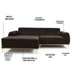 Sofá 4 Lugares Com Chaise Esquerdo Para Sala Molino 265cm D02