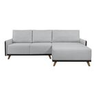 Sofá 4 Lugares Com Chaise Lado Direito 258cm Corino Geribá Ci