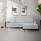 Sofá 4 Lugares Com Chaise Lado Direito 258cm Corino Geribá Ci