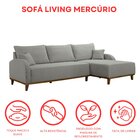 Sofá 4 Lugares Com Chaise Lado Direito 300cm Em Linho Mercúri