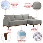 Sofá 4 Lugares Com Chaise Lado Direito 300cm Em Linho Mercúri