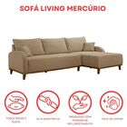 Sofá 4 Lugares Com Chaise Lado Direito 300cm Em Linho Mercúri