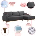 Sofá 4 Lugares Com Chaise Lado Direito 300cm Em Veludo Mercúr