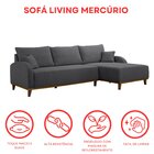 Sofá 4 Lugares Com Chaise Lado Direito 300cm Em Veludo Mercúr