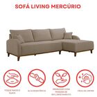 Sofá 4 Lugares Com Chaise Lado Direito 300cm Em Veludo Mercúr
