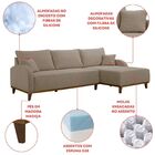 Sofá 4 Lugares Com Chaise Lado Direito 300cm Em Veludo Mercúr