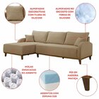 Sofá 4 Lugares Com Chaise Lado Esquerdo 300cm Em Linho Mercúr