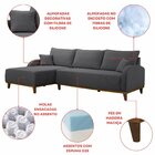 Sofá 4 Lugares Com Chaise Lado Esquerdo 300cm Em Veludo Mercú