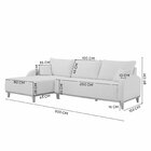 Sofá 4 Lugares Com Chaise Lado Esquerdo 300cm Em Veludo Mercú