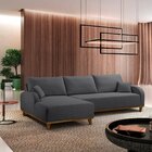 Sofá 4 Lugares Com Chaise Lado Esquerdo 300cm Em Veludo Mercú