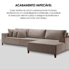 Sofá 4 Lugares Com Chaise Linho 270cm Grécia Cinza Escuro