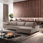 Sofá 4 Lugares Com Chaise Linho 270cm Grécia Cinza Escuro