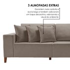 Sofá 4 Lugares Com Chaise Linho 270cm Grécia Cinza Escuro