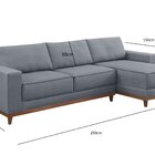 Sofá 4 Lugares Com Chase Em Linho Tóquio Cinza