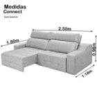 Sofá 4 Lugares Connect Retrátil E Reclinável Suede Amassado -