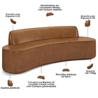 Sofá 4 Lugares Curvo Sala De Estar Living Cancún D02 Couríssi