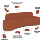 Sofá 4 Lugares Curvo Sala De Estar Living Cancún D02 Linho Te