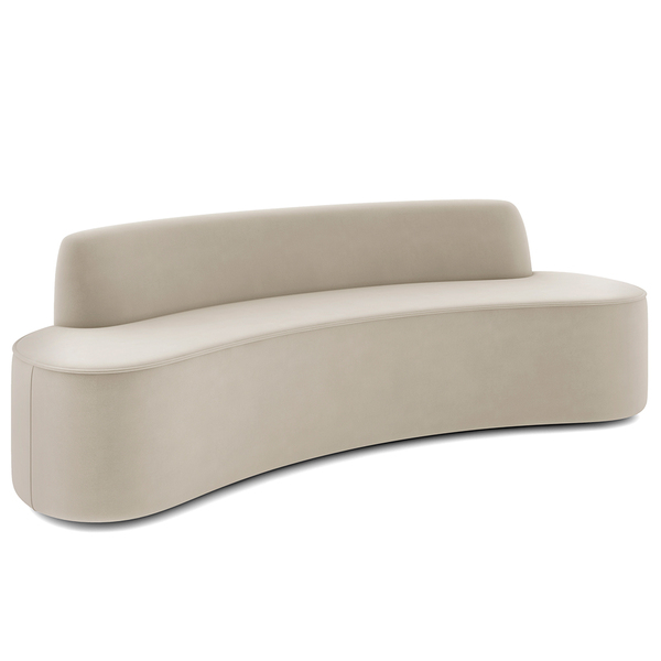 Sofá 4 Lugares Curvo Sala De Estar Living Cancún D02 Veludo B