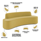 Sofá 4 Lugares Curvo Sala De Estar Living Cancún D02 Veludo M