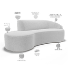 Sofá 4 Lugares Curvo Sala De Estar Living Firenze Direito D02