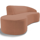 Sofá 4 Lugares Curvo Sala De Estar Living Firenze Direito D02