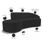 Sofá 4 Lugares Curvo Sala De Estar Living Firenze Direito D02