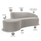 Sofá 4 Lugares Curvo Sala De Estar Living Firenze Direito D02