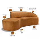 Sofá 4 Lugares Curvo Sala De Estar Living Firenze Direito D02