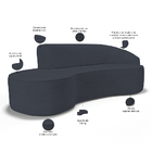 Sofá 4 Lugares Curvo Sala De Estar Living Firenze Direito D02