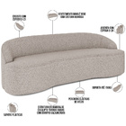 Sofá 4 Lugares Curvo Sala De Estar Living Lótus D02 Bouclê Be