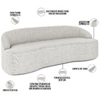 Sofá 4 Lugares Curvo Sala De Estar Living Lótus D02 Bouclê Cr