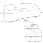 Sofá 4 Lugares Curvo Sala De Estar Living Lótus D02 Bouclê Cr