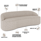 Sofá 4 Lugares Curvo Sala De Estar Living Lótus D02 Linho Beg