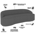 Sofá 4 Lugares Curvo Sala De Estar Living Lótus D02 Linho Cin