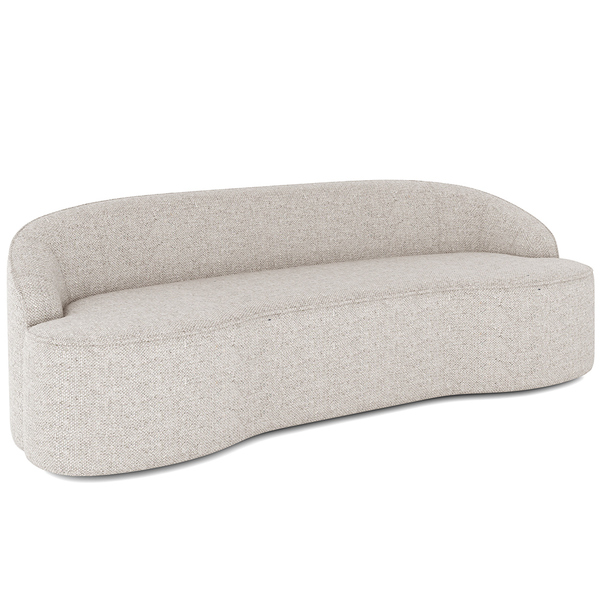 Sofá 4 Lugares Curvo Sala De Estar Living Lótus D02 Linho Cru