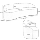 Sofá 4 Lugares Curvo Sala De Estar Living Lótus D02 Linho Cru