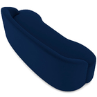 Sofá 4 Lugares Curvo Sala De Estar Living Lótus D02 Veludo Az